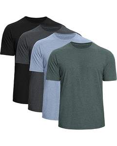 เสื้อยืดแฟชั่นสำหรับผู้ชายผ้าคอตตอนเนื้อนุ่มระบายอากาศได้ดีคอกลมแขนสั้นเรียบเข้ารูปใส่สบายน้ำหนักเบา - Product Image 1