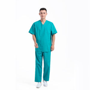 V Neck Zipper Scrub Top and Jogger Leg Pants Set Professional Manicurist Spa Uniform Scrubs <b>Nursing</b> Uniform Medical Scrub - Product Image 2