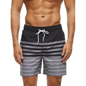 New Stripe Design Fashion Board Shorts High Quality Stretch Breathable Beach Trunks Summer Wear Boys Board Shorts Custom Logo