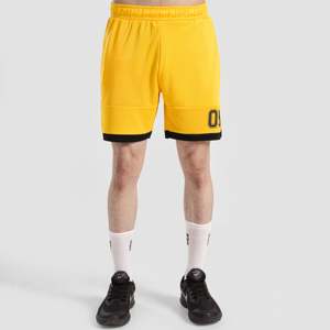 Shorts 100% Polyester jaunes taille XS, confortables, à taille élastique, avec impression par sublimation, pour vêtements lourds et logos, tendance - Product Image 1
