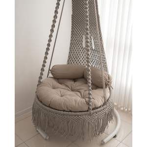 Silla Colgante de Macramé para Interiores y Exteriores, Hamaca para Jardín, Sala de Estar y Patio - Product Image 2