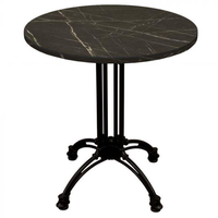 Table de salle à manger moderne en granit noir marbré, design arrondi, pliable, écologique, 2 places, meubles de salle à manger