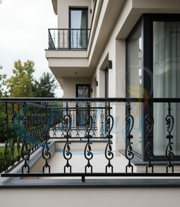 Elegant Highly Polished Mozart Cast Iron Frameless Railing Shot Blasted Grey Modern Design Rust Resistant 5 Year Warranty - Product Image 4