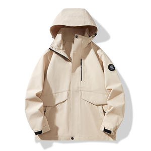 Chaqueta cortavientos ligera para hombre, capucha desmontable, resistente al agua, para exteriores, chaqueta de senderismo para hombre - Product Image 2