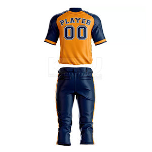 Conjunto de Pantalones de Uniforme de Béisbol de Alta Calidad, Mangas Cortas, Personalizado con Impresión por Transferencia de Calor en la Parte Delantera, Transpirable, que Absorbe la Humedad, 100% - Product Image 6