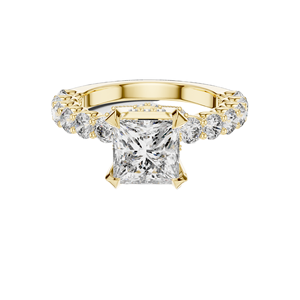 Anillo de Compromiso con Diamante de Laboratorio Corte Princesa de 3.76 CT, Claridad VVS-VS EF, Opciones en Oro de 18K y Plata, Diamante de Laboratorio y Moissanita - Product Image 3