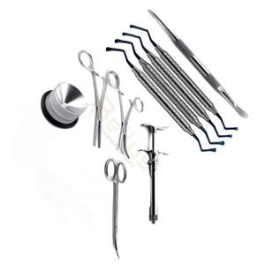 Kit de cirugía de implantes dentales, pinza de hueso de acero inoxidable de alta calidad, soporte de aguja, tijeras, juego de instrumentos de cirugía oral - Product Image 3
