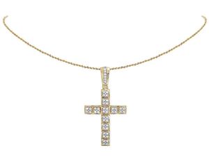 S925 Sterling Silver Moissanite Diamond Cross Pendentif Collier Hip Hop glacé pour hommes et femmes - Product Image 3