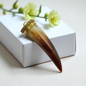 Pendentif en corne de buffle de haute qualité fait à la main en laiton fait à la main de l'Inde Bijoux en corne de buffle Gif de Noël - Product Image 4