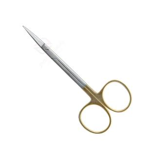 Tijeras Dentales Rectas Manuales de Acero Inoxidable de 115 mm, Chapadas en Oro |   Herramientas Quirúrgicas de Alta Calidad con Certificación CE para - Product Image 6