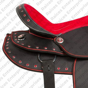 Sillín de caballo ecuestre de nuevo diseño 2025 en Stock, sillines occidentales ligeros de calidad Premium de piel de vaca para caballos - Product Image 5