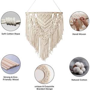 Tenture murale en macramé de conception Boho de qualité à l'exportation pour la décoration de la maison de l'exportation et du fournisseur indiens - Product Image 2