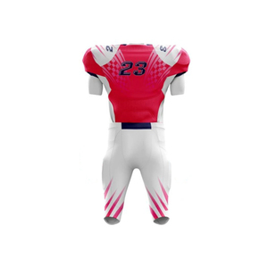 Conjunto de camisetas y pantalones de fútbol americano rosa con impresión OEM | Venta al por mayor de uniformes de fútbol americano - Product Image 3