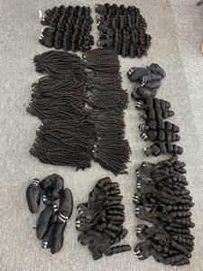 Vente chaude Droite Italienne Curl Vague Naturelle Extensions de Cheveux Noirs 100% Vierge Cheveux Humains Double Trame Plat Ensemble DHL UPS FEDEX - Product Image 2