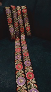 ลูกไม้ปักลายดอกไม้สีสันสดใสสวยงามมีลวดลายละเอียดเหมาะสำหรับแฟชั่นกูตูร์ชุดเจ้าสาวงานหัตถกรรม DIY - Product Image 3