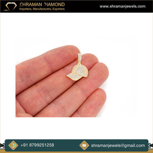 Gorro de Béisbol Moderno y Elegante de Oro Sólido de 10K con Diamantes Cultivados en Laboratorio, Colgantes y Dijes Finos, Joyería de Moda, Regalos - Product Image 2