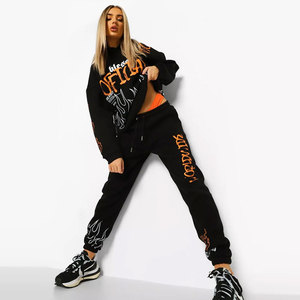 Venta al por mayor Fabricante Precio razonable Mujeres Chándal apilado Mejor artículo Personalizado Color Mujeres Impreso Gráfico Chándal - Product Image 1