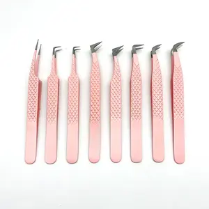 Pinzas de pestañas coloridas de acero inoxidable con punta de fibra Herramienta de belleza única y práctica - Product Image 5