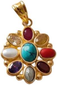 Colgante de Plata de Ley 925 con Piedra Preciosa Natural Navratan, Gema Auténtica de Nacimiento, Joyería Hecha a Mano para Aniversario de Bodas - Product Image 2