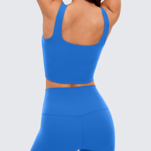 Top Deportivo Corto para Mujer, Talla XL, Elástico, Ajustado, Compresivo, con Diseño a Cuadros, Ecológico, de Secado Rápido y Transpirable, para Gimnasio, Running y Yoga - Product Image 2