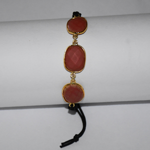 wholesale natural semi-precious <b>Gemstone</b> beads healing <b>bracelet</b>. coral bezel Connector <b>gemstone</b> <b>bracelet</b>, handmade <b>bracelet</b> - Product Image 6