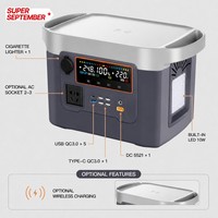 Batterie LiFePO4, alimentation d'urgence étanche pour l'extérieur, 600W 640Wh, onduleur à onde sinusoïdale pure, contrôleur MPPT, compresseur d'air