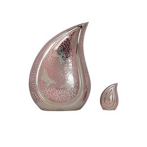 Urnas de lágrima de cremación para adultos de aluminio con esmalte plateado de mariposa con grabado hecho a mano, urnas de lágrima funerarias hechas en India 2024 - Product Image 1