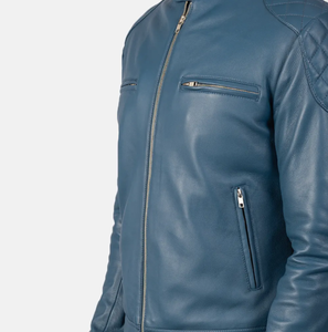 Chaqueta de Motociclista de Cuero Genuino con Cierre Vintage para Hombre - Forro de Algodón con Tela Revestida Transpirable - Product Image 5