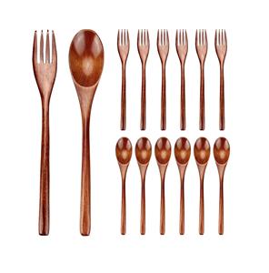 Fabricant d'ensemble d'ustensiles en bois Déjeuner Ensemble de couverts en bois Couverts Ustensiles en bambou réutilisables - Product Image 5