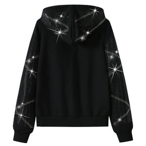 Custom <b>Oversized</b> Rhinestone Tracksuit 100% cotton <b>Fleece</b> High Quality GSM Tracksuit For Streetwear Or Casualwear For Unisex - Product Image 3