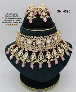 Conjunto de Joyería Tradicional India Kundan Chapada en Oro para Mujer, Collar de Cobre, Material de Aleación, Accesorios para Mujeres y Niñas - Product Image 3