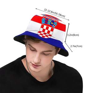 克罗地亚塞尔维亚国旗水桶帽印花渔夫太阳帽户外夏季旅行徒步沙滩登山帽 - Product Image 6