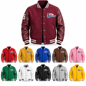 Blouson universitaire personnalisé en laine et cuir pour homme, avec boutons recouverts, écologique, respirant, pour l'hiver, style baseball, bomber, Letterman - Product Image 6