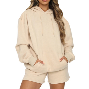 Ensemble d'été à capuche et short pour femmes-Ensemble deux pièces-Vêtements de sport décontractés-Vêtements de sport-Survêtement de mode-Vêtements de détente assortis - Product Image 1