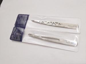 High Quality Custom Stainless Steel Professional Slant Tip <b>Eyebrow</b> <b>Tweezers</b> Hollow Style - Product Image 2