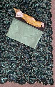 Sari festivo elegante de la mejor calidad con tela y blusa de red bordada y secuencia doble para bodas y fiestas - Product Image 5