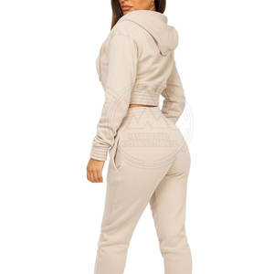 Conjunto de chándal de algodón y poliéster para mujer, tamaño personalizado con bajo MOQ, patrón sólido, superventas para el invierno - Product Image 6