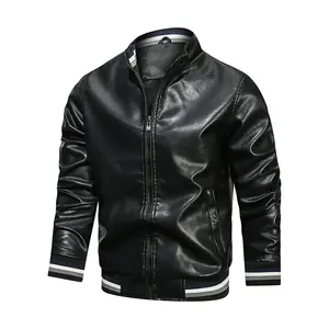 Veste en cuir avec design personnalisé, veste en cuir pour hommes de couleur, Streetwear, veste en cuir avec fermeture éclair, produit à vendre pour l'hiver - Product Image 4
