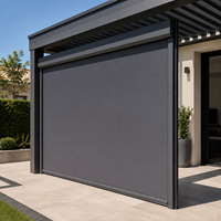 Stores à rouleaux électriques encastrés pour extérieur, pare-soleil coupe-vent en tissu, protection solaire