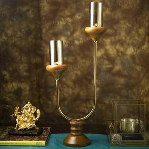 2025 meilleure vente ensemble de 2 bougeoirs sans flamme en métal pour mariage noël élégant mariage pièce maîtresse bougeoir - Product Image 2