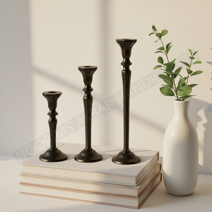 Fabuloso candelabro de aluminio negro, portavelas pulido brillante, decoración de mesa de comedor, fabricante de calidad de exportación - Product Image 5