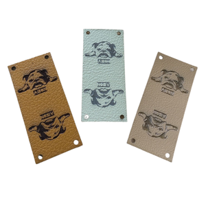 ป้ายเสื้อผ้า ป้ายหนังสำหรับเสื้อสเวตเตอร์ ป้ายหนังนูน ป้ายถักโครเชต์ ป้ายสั่งทำโลโก้ - Product Image 6