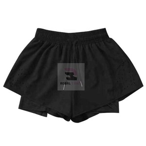 Pantalones cortos de gimnasio cómodos de alta calidad Pantalones cortos de doble capa con logotipo personalizado - Product Image 4