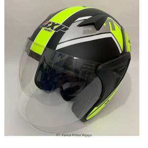 Casque de moto jaune mat JP13 BXV de haute qualité | Certifié SNI | Casque ouvert adulte ABS à visière unique - Product Image 3