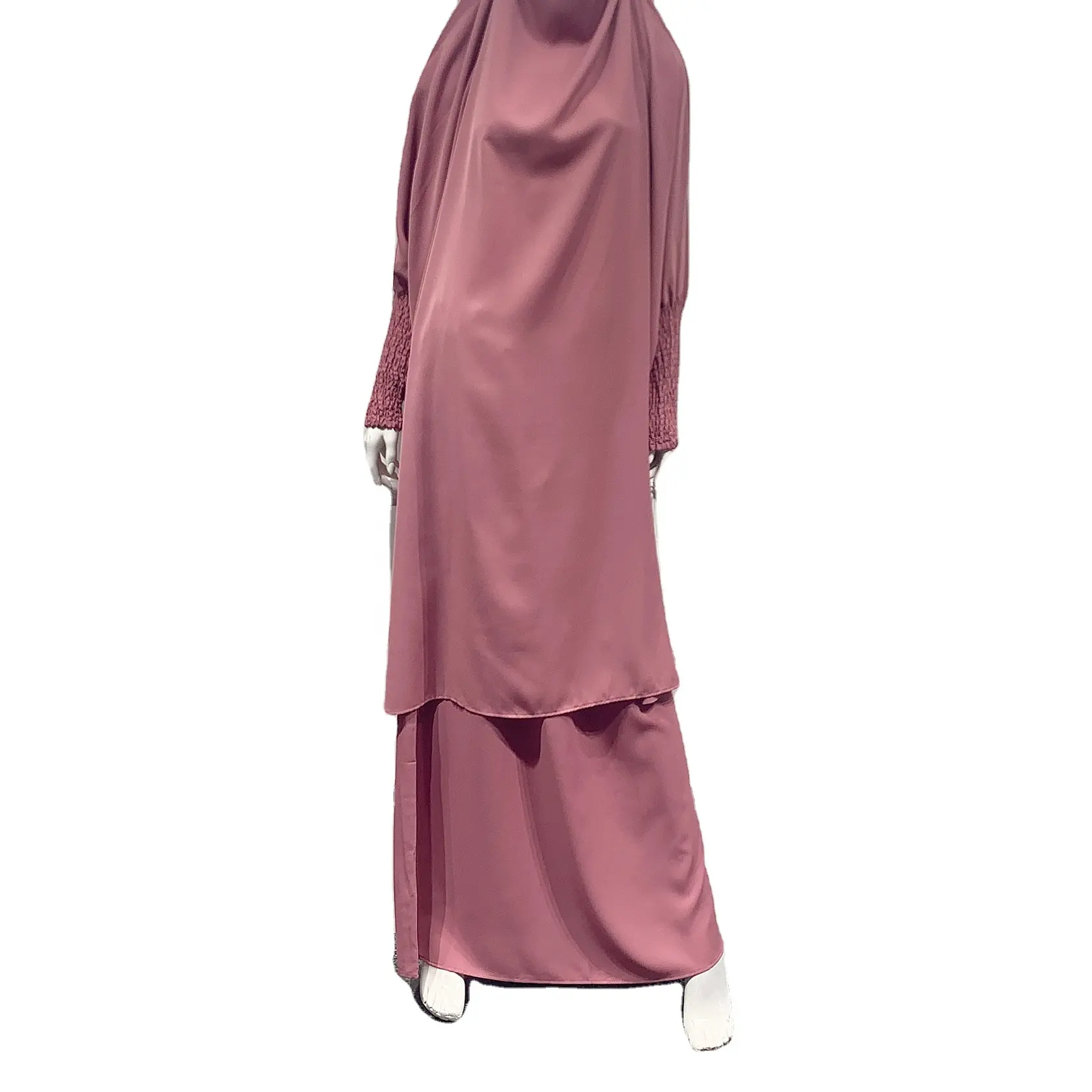 Ramadan Eid Jilbab Muslim Set 2 Stück Gebet Kleidungs stück Abaya Kleid Frauen Long Khimar Hijab Robe Kaftan Niqab Islam Dubai Kleidung