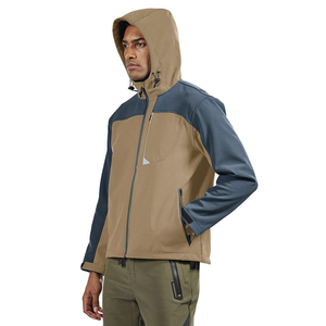 Veste d'hiver pour homme avec logo personnalisé en gros, veste coupe-vent de couleur unie pour homme, veste softshell respirante à séchage rapide pour homme - Product Image 5