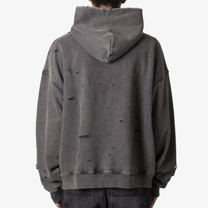 Sweat-shirts à capuche en molleton 100% coton, coupe ample, poids lourd, personnalisés, pour l'automne, brodés, teints en uni, pour hommes - Product Image 5