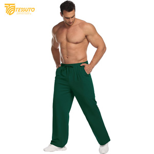 Pantalones estampados bordados personalizados de alta calidad, ropa de calle en blanco, pantalones de chándal de algodón con cordón de lana Unisex de gran tamaño para hombres - Product Image 3