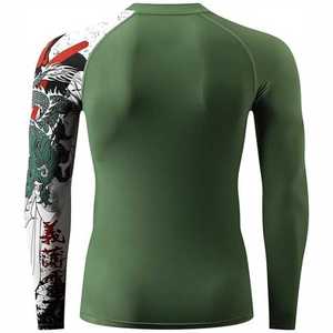 Custom Logo High Quality Wholesale Plain Jiu Jitsu Fitness Swim Shirts Printed Long Sleeve MMA Men Bjj Rash Guard for <b>Boys</b> - Product Image 2
