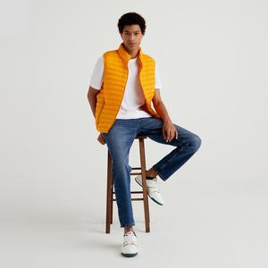 <b>Men's</b> Designer Sleeveless Puffer Jacket with Custom Logo Canvas Fabric Front Logo Zipper Closure OEM Service Available - Product Image 3